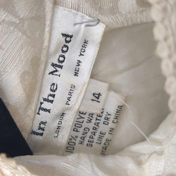 Vintage 40's? In The Mood SZ 14 Lace Polyester Dress Paris NY..REF#18 - Picture 2 of 8